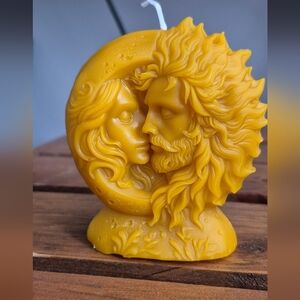 Sun and Moon 100% Beeswax Candle